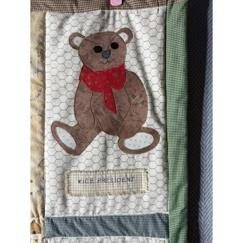 Vintage Bear Quilt Hanging Wall Decor